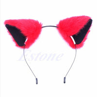 Fashion Girl Cute Cat Fox Ear Long Fur Hair Headband Anime Cosplay Party Costume