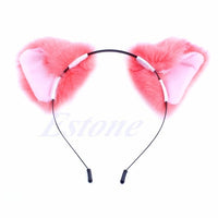 Fashion Girl Cute Cat Fox Ear Long Fur Hair Headband Anime Cosplay Party Costume