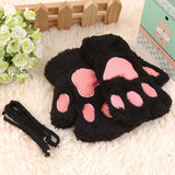 Warmth Fingerless Plush Gloves Fluffy Bearr Claw /Cat Animal Paw Soft Warm Lovely Cute Women Half Finger Covered costume Gloves