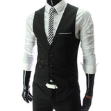 Slim Fit Mens Suit Vest Male Waistcoat Gilets Formal Business Jacket