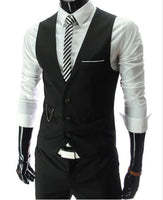 Slim Fit Mens Suit Vest Male Waistcoat Gilets Formal Business Jacket