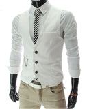 Slim Fit Mens Suit Vest Male Waistcoat Gilets Formal Business Jacket