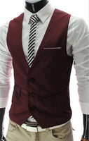 Slim Fit Mens Suit Vest Male Waistcoat Gilets Formal Business Jacket