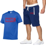 New Summer new Sale Men's Sets T Shirts+Shorts Two Pieces Sets Casual Tracksuit MARVEL brand Tshirt Gyms Fitness Sportswears set