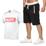 New Summer new Sale Men's Sets T Shirts+Shorts Two Pieces Sets Casual Tracksuit MARVEL brand Tshirt Gyms Fitness Sportswears set